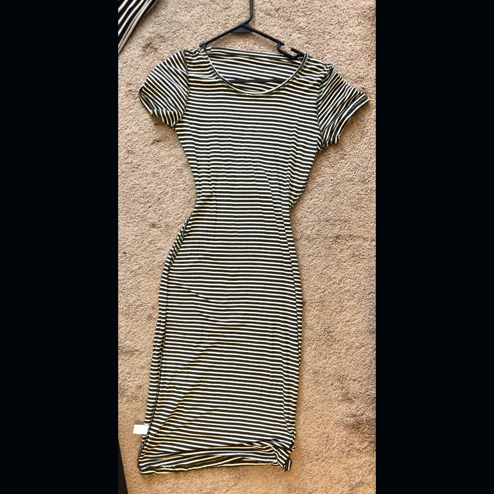 Striped  body con dress